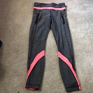 Gray and pink lululemon leggings